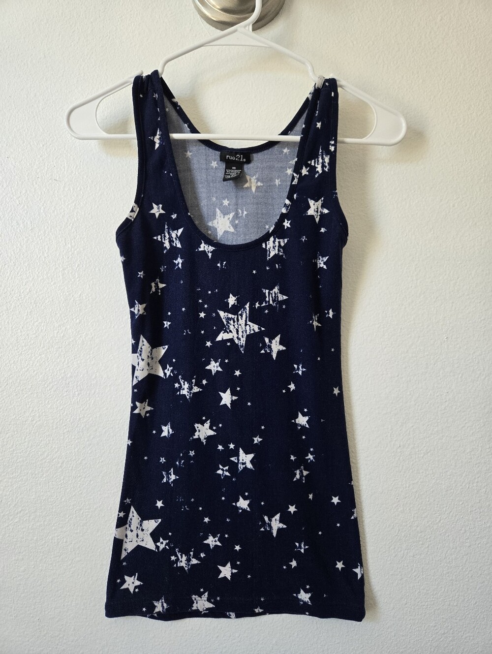 Rue21 Navy Star-Print Scoop Neck Tank